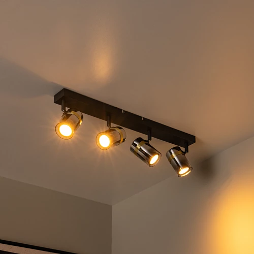 Lucide UPTON - Spot plafond - 4xGU10 - Fumé - ambiance 1